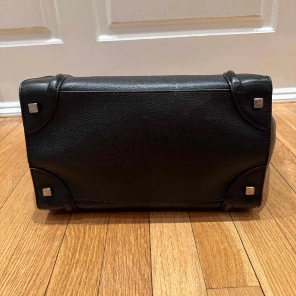 CELINE MINI LUGGAGE BAG - Drummed Calfskin Leather - Black - Picture 4 of 16